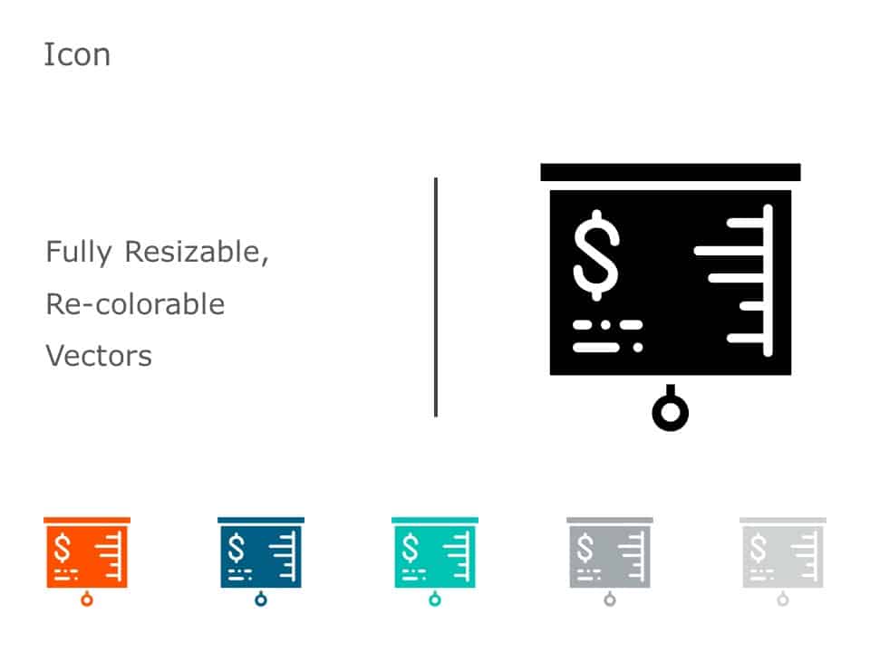 Colorful Dollar Presentation Board Icon Set for Financial Analysis ...