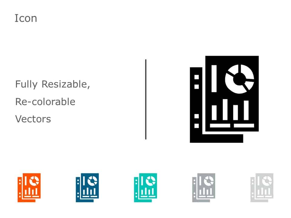 Multicolor Data Report Icon Set for Business Analysis Slide Template