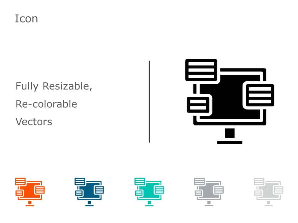Multicolor Monitor Icon Set for Digital Presentations Powerpoint Template