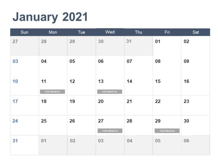 Calendar 2021 Year PowerPoint Template & Google Slides Theme
