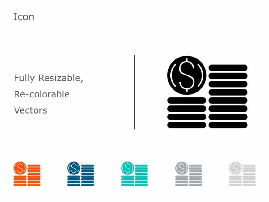 Dollar Icon Vector 7 PowerPoint Template