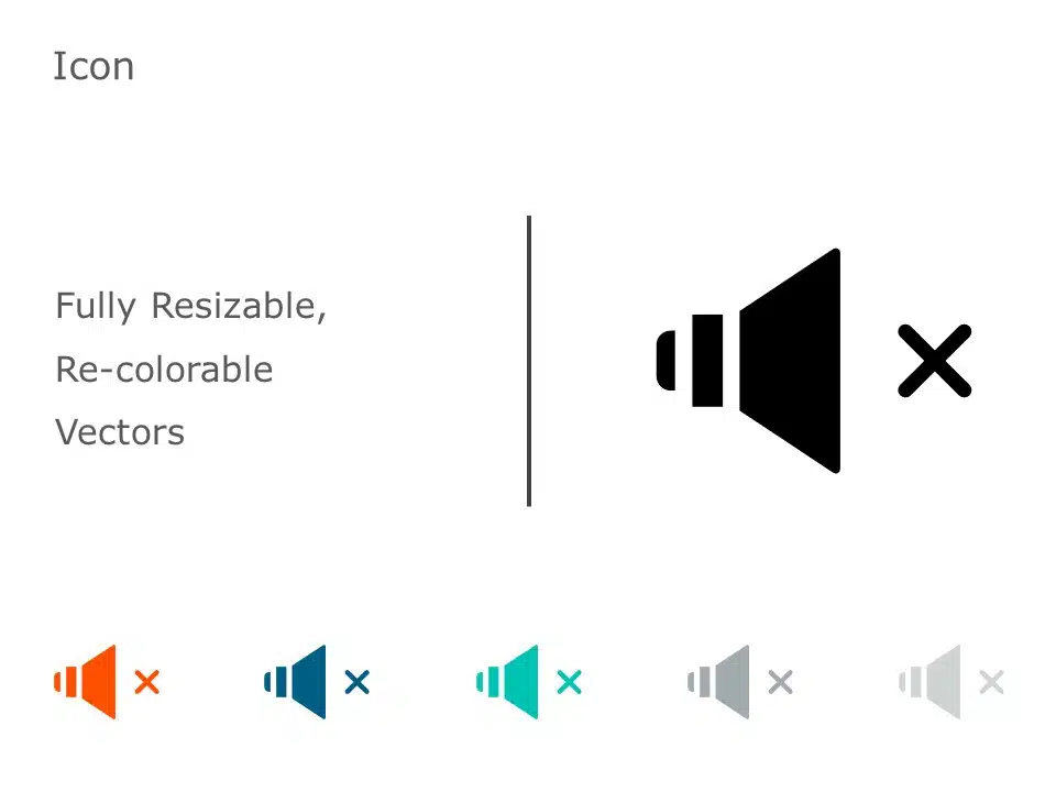 Mute Icon Vector 6 PowerPoint Template & Google Slides Theme
