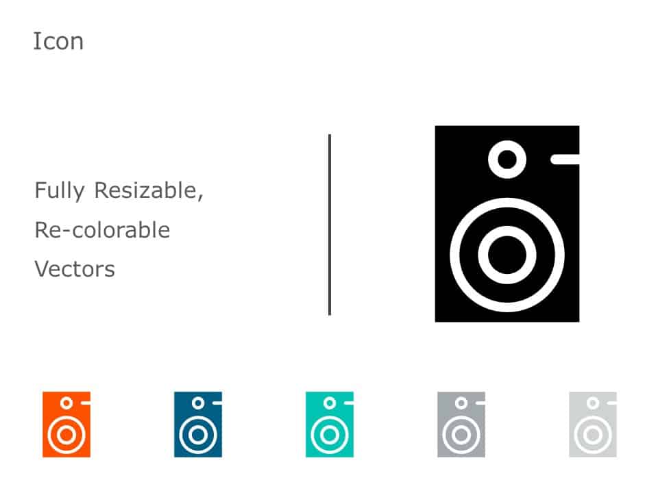 Speakers Icon Vector 1 PowerPoint Template