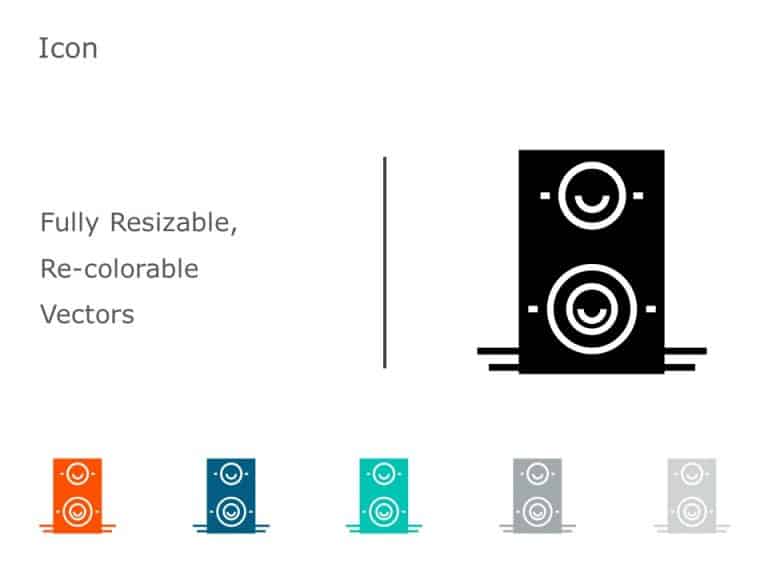 Speakers Icon Vector 8 PowerPoint Template