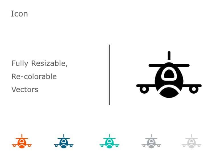 Airplane Icon 3 PowerPoint Template