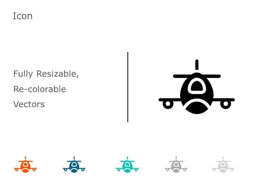 Airplane Icon 3 PowerPoint Template