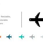 Airplane Icon 4 PowerPoint Template
