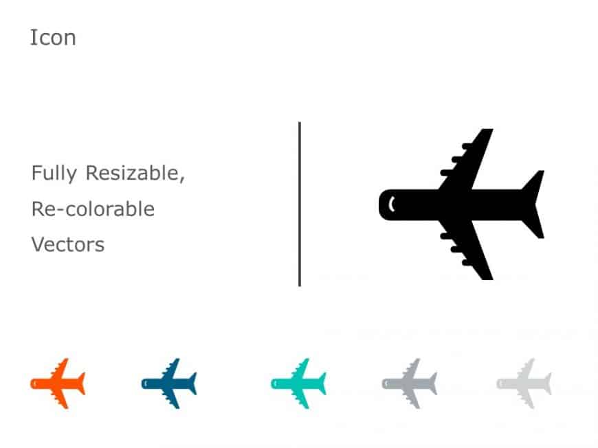 Airplane Icon 4 PowerPoint Template