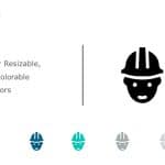 Construction Worker Icon 3 PowerPoint Template