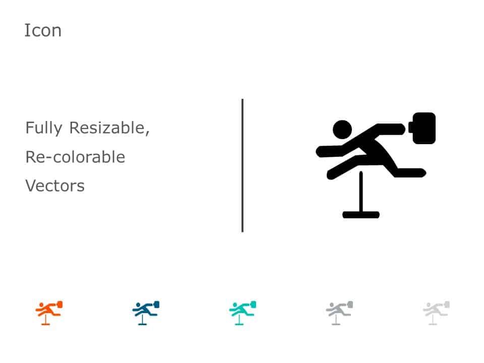 Hurdle Success Icon 1 PowerPoint Template
