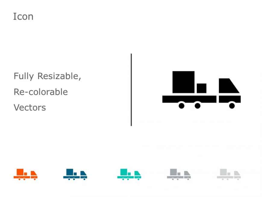 Truck Transportation Icons 3 PowerPoint Template