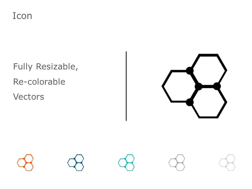 Organic Molecule Hexagons Icon 32 PowerPoint Template