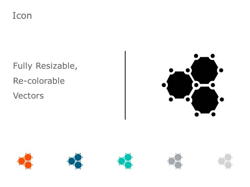 Organic Molecule Hexagons Icon 34 PowerPoint Template