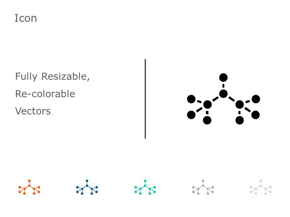 Organic Molecule Hexagons Icon 35 PowerPoint Template