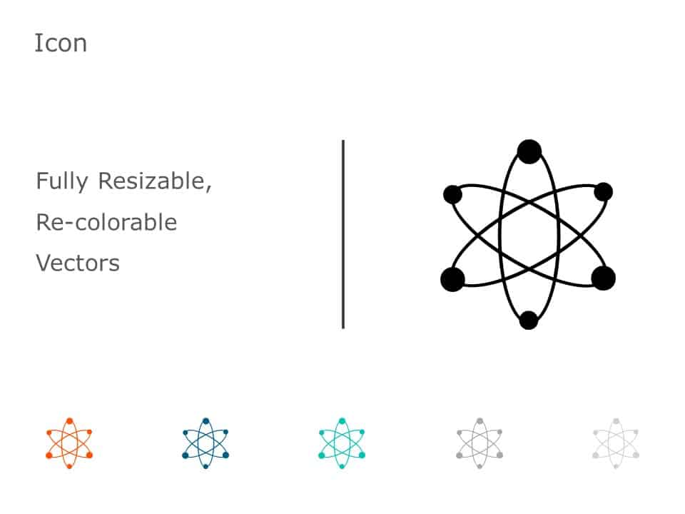 Organic Molecule Hexagons Electron Icon 36 PowerPoint Template