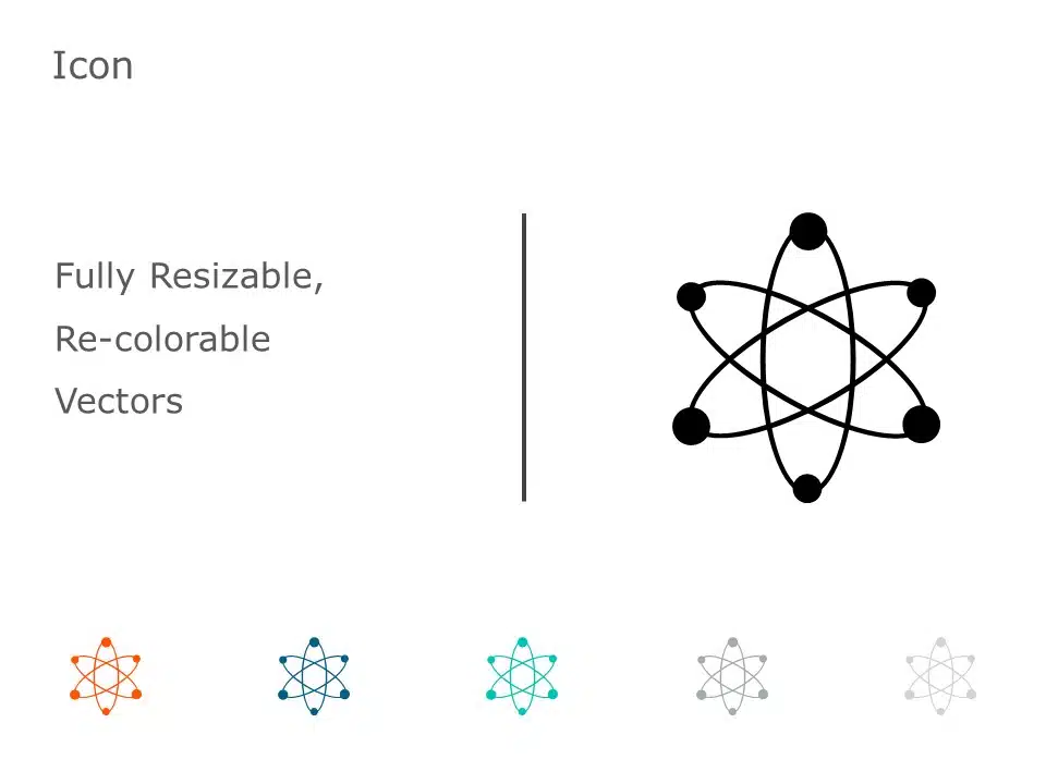 Organic Molecule Hexagons Electron Icon 36 PowerPoint Template & Google Slides Theme