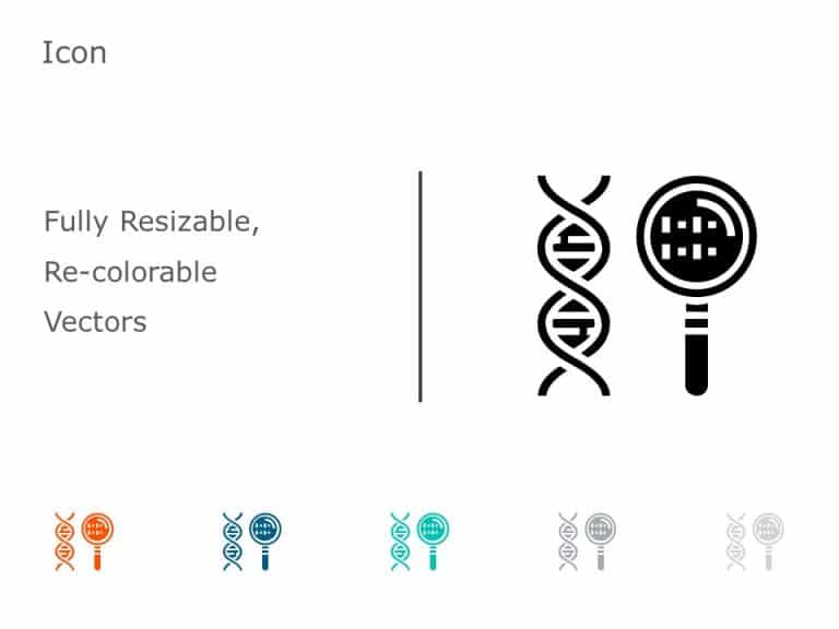 DNA Helix Search Icon 39 PowerPoint Template