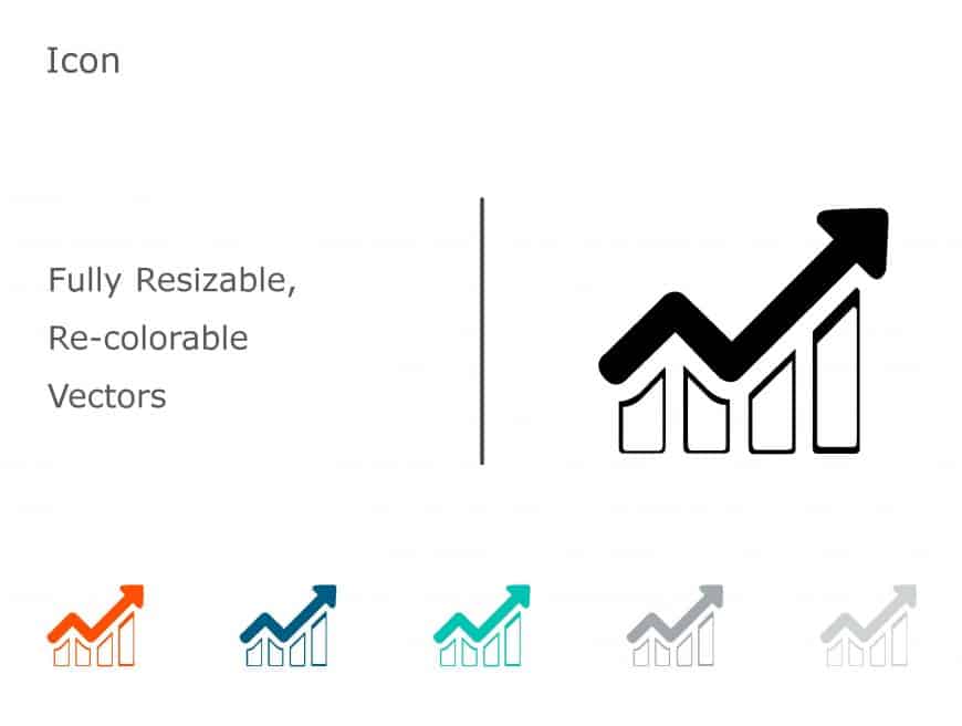 Growth Arrows Icon 12 PowerPoint Template