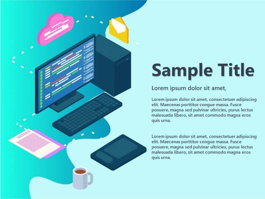 Isometric Remote Working PowerPoint Template