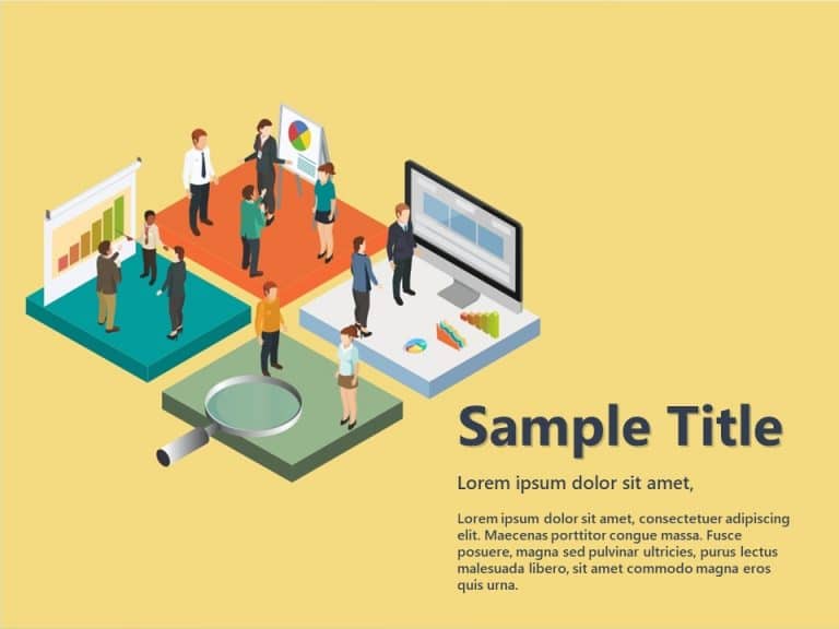 Isometric Office Working PowerPoint Template