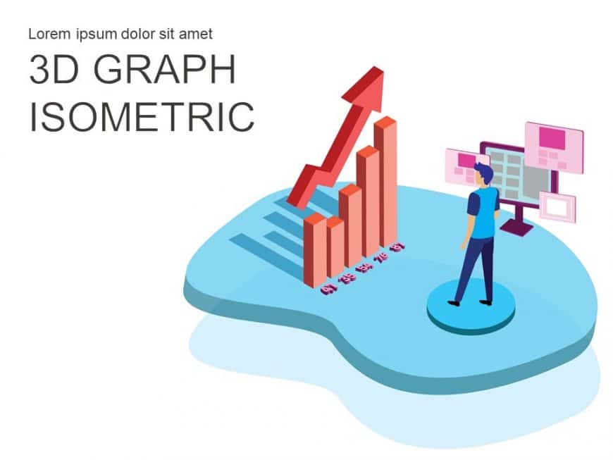 Financial Charts and Graphs Isometric PowerPoint Template