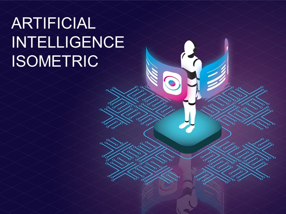 Artificial Intelligence Isometric PowerPoint Template & Google Slides Theme