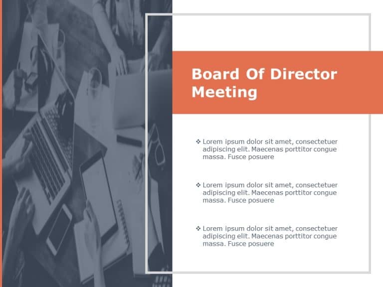 Board Of Directors Agenda Template for PowerPoint & Google Slides Theme