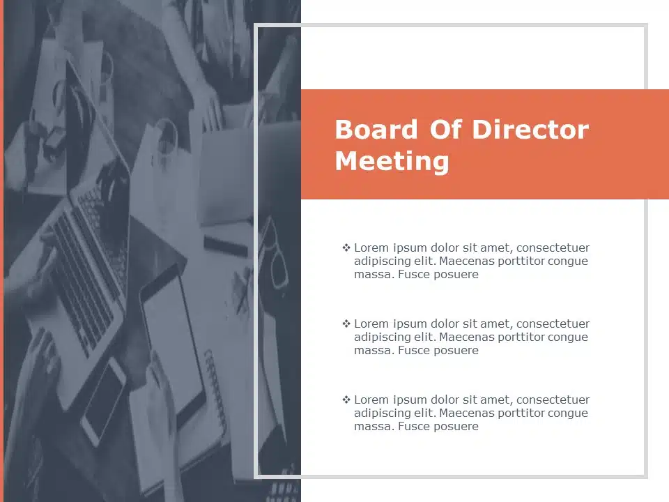 Board Of Directors Agenda Template for PowerPoint & Google Slides Themes