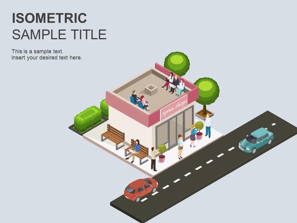 Shop Isometric PowerPoint Template & Google Slides Theme