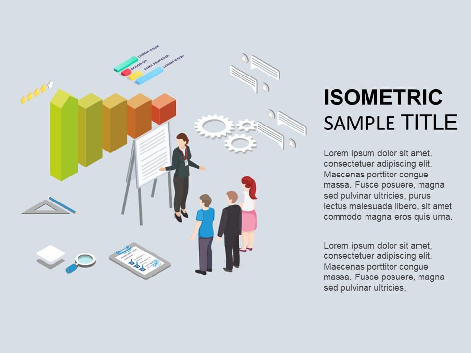 Business Review Isometric 02 PowerPoint Template & Google Slides Theme