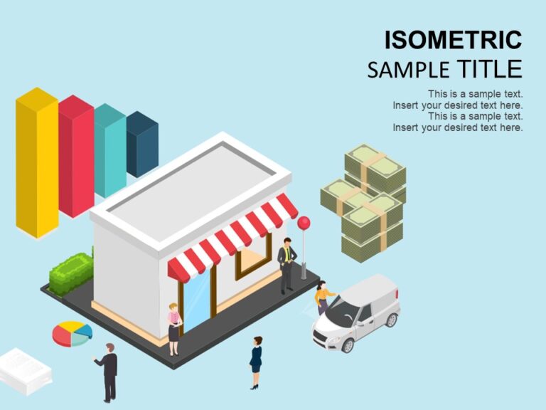Bank Isometric PowerPoint Template