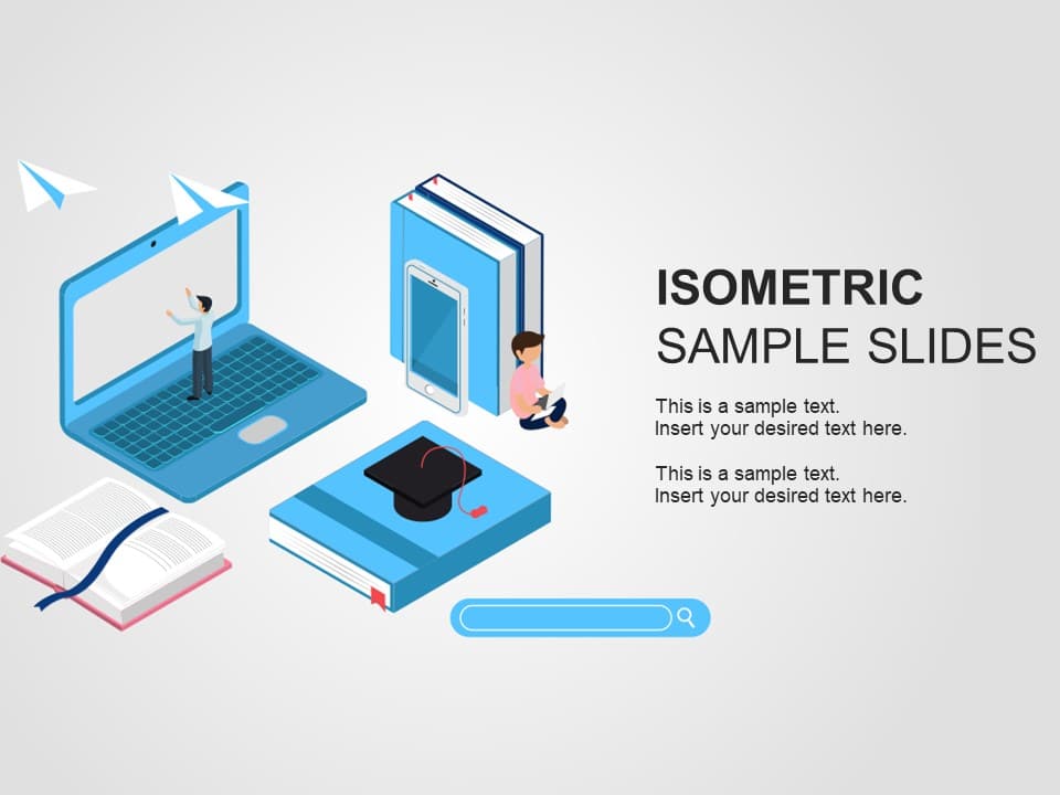 Education Isometric PowerPoint Template & Google Slides Theme