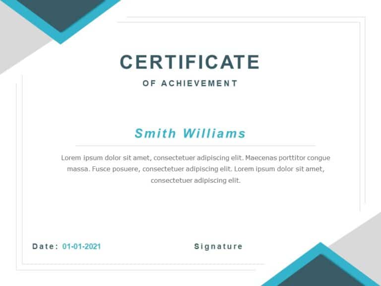 Certificate of Achievement PowerPoint Template