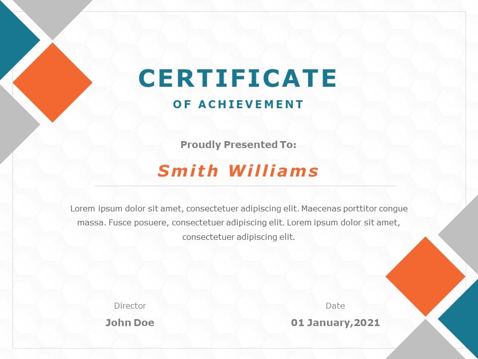 Certificate of Accomplishment PowerPoint Template