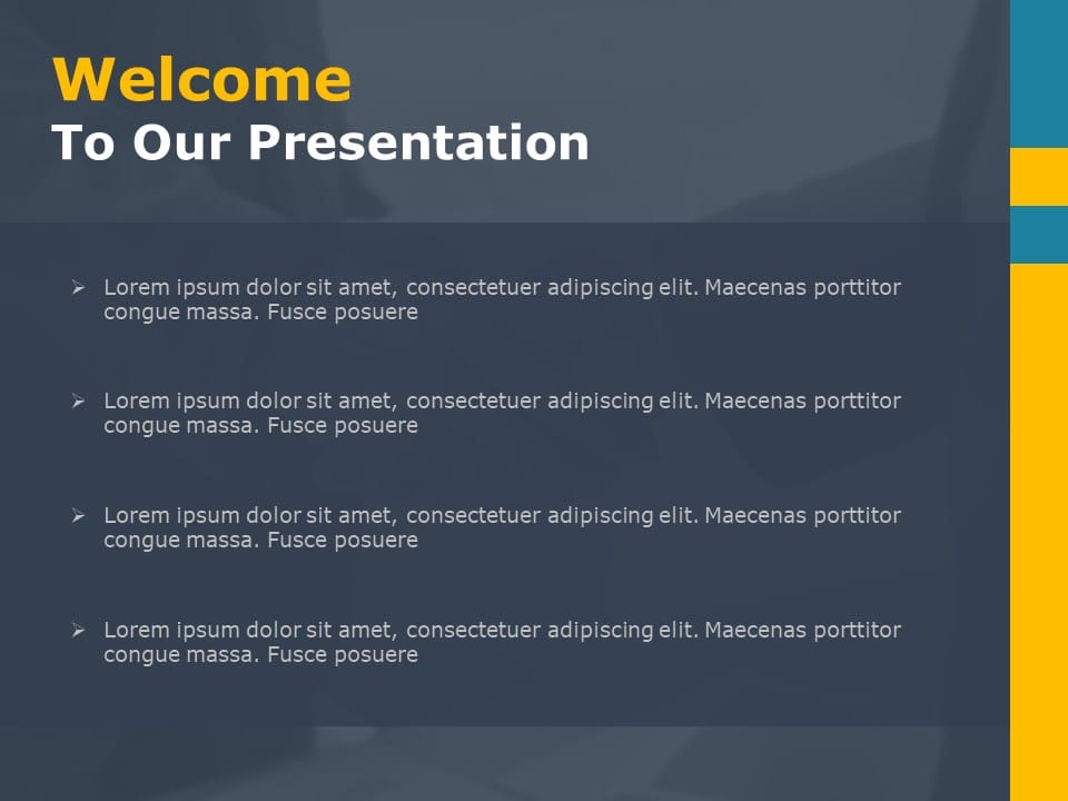 Welcome Slide in PPT PowerPoint Template