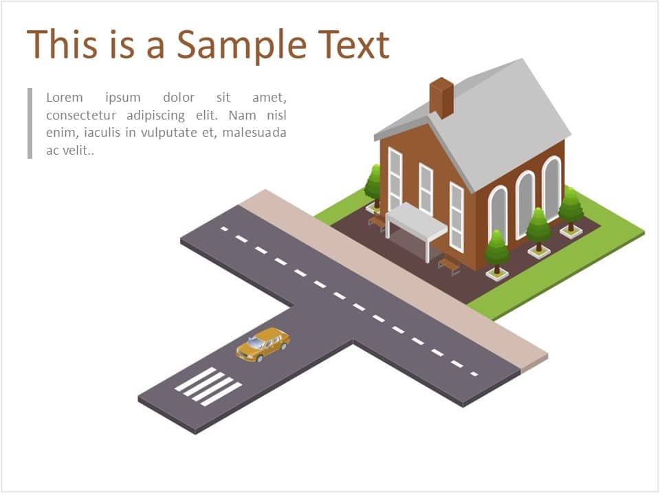 Home Road Isometric PowerPoint Template