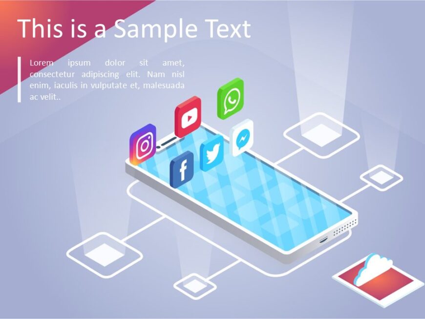 Social Media Isometric PowerPoint Template