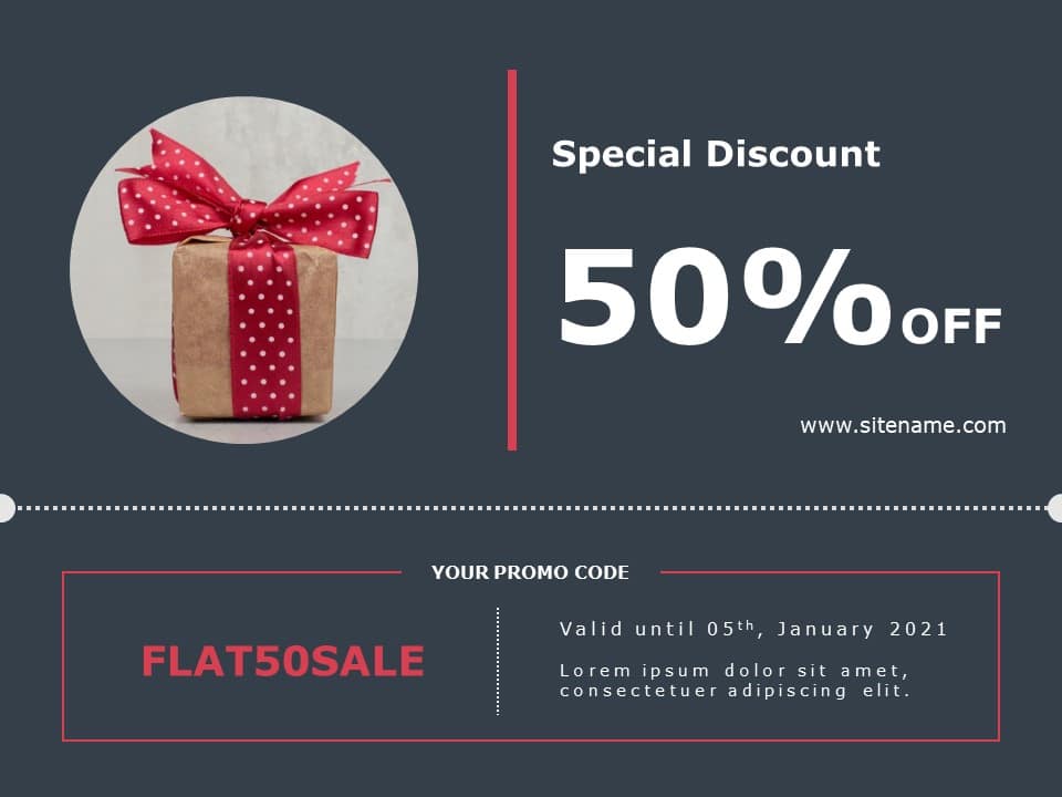 Christmas Discount Code PowerPoint Template