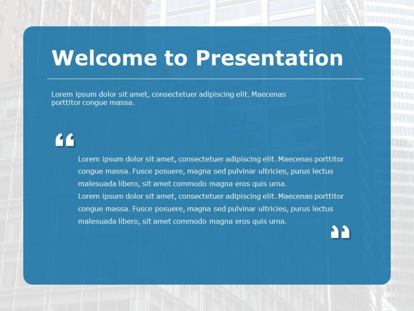 sample welcome presentation slide