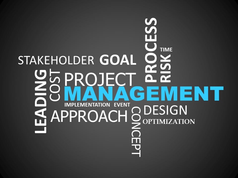 Project Management Word Cloud PowerPoint Template
