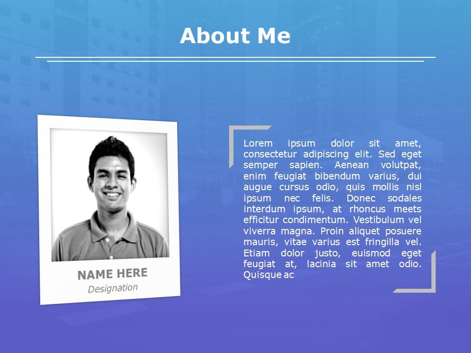 About Me Slide09 PowerPoint Template & Google Slides Theme