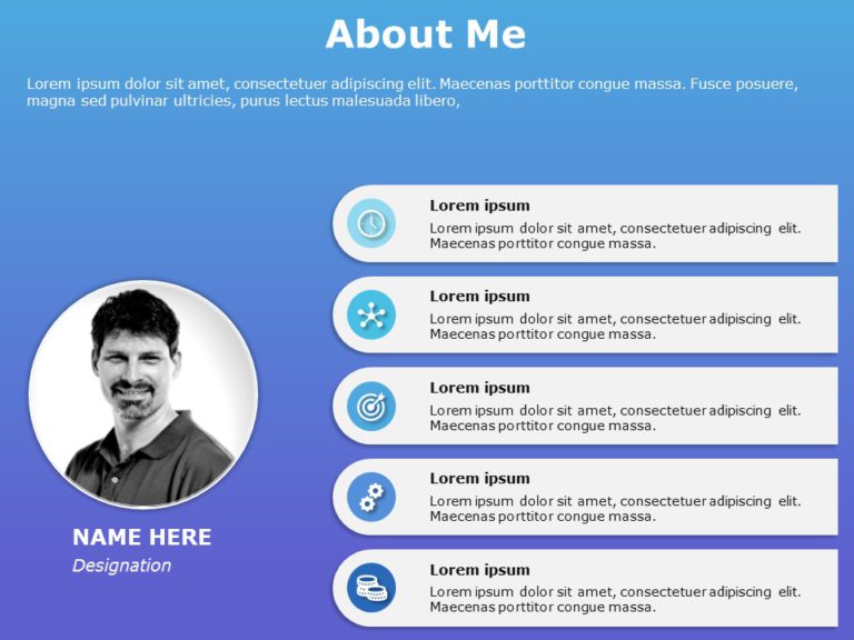 About Me Slide14 PowerPoint Template & Google Slides Theme