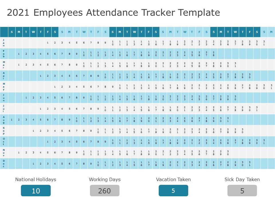 2021 Employee Tracker PowerPoint Template & Google Slides Theme