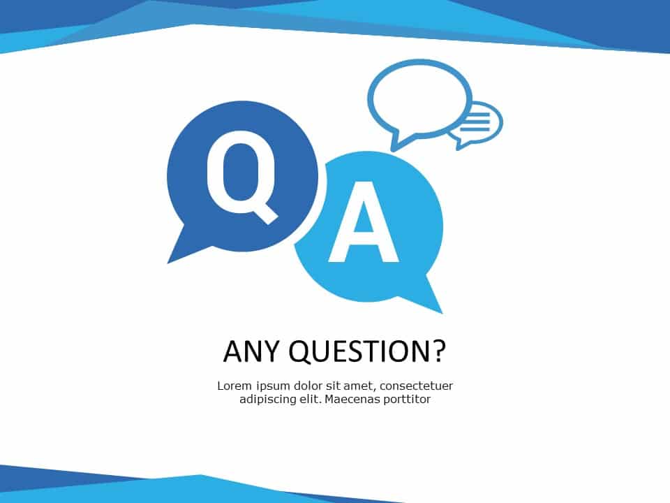 Blue Speech Bubble Q&A Slide Design Slide Template