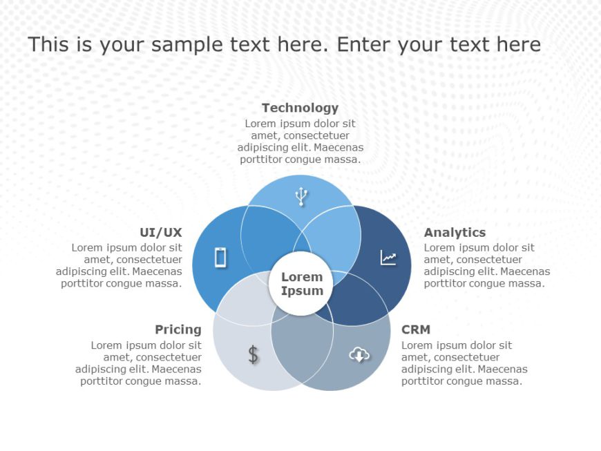 5 Way Venn Diagram 5 Circle Venn Diagram Templates SlideUpLift