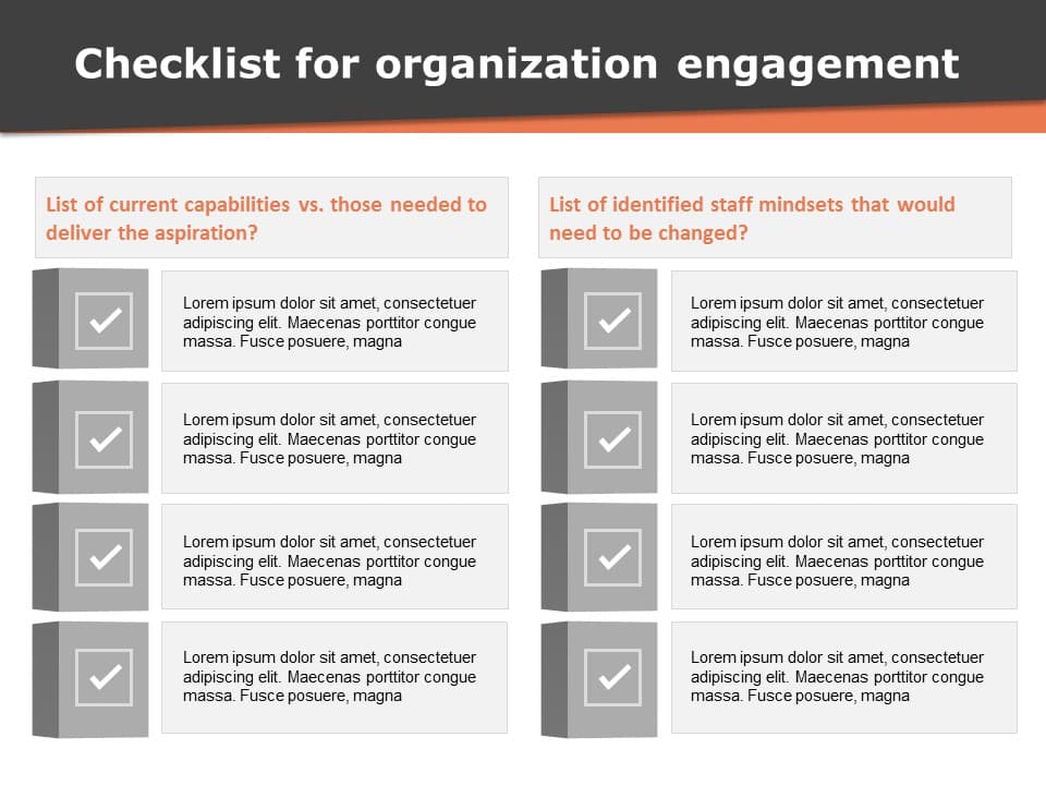 Checklist for Organization Engagement PowerPoint Template & Google Slides Theme