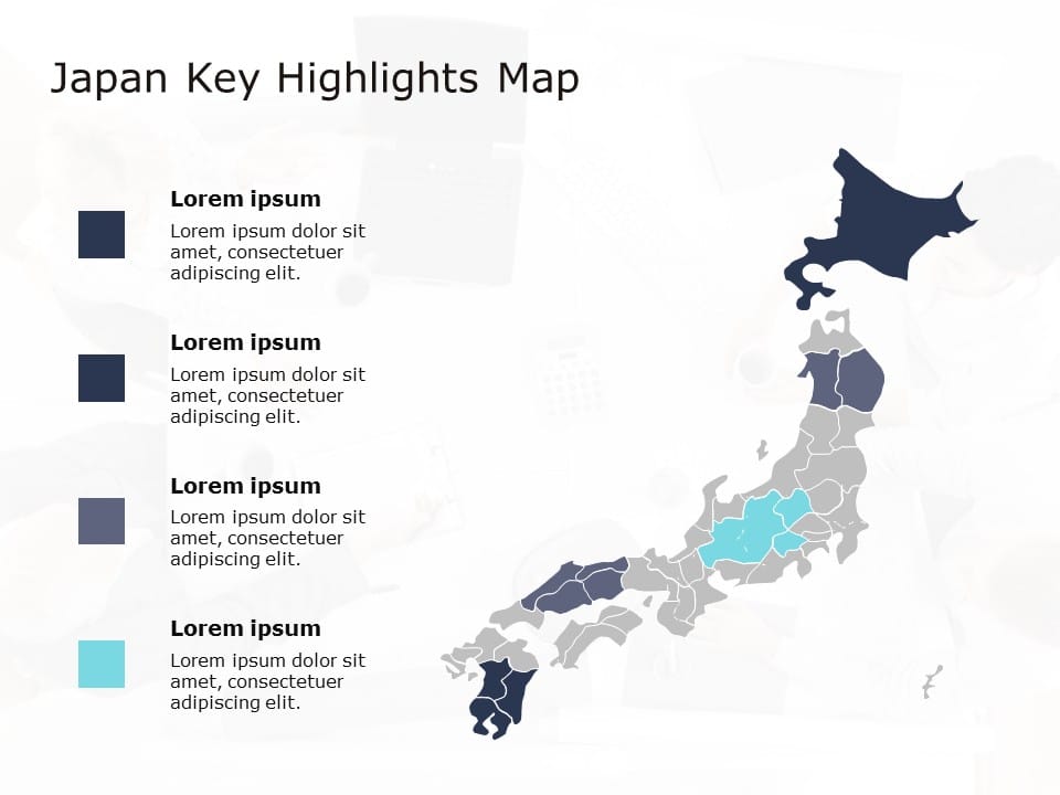 Japan Map 01 PowerPoint Template