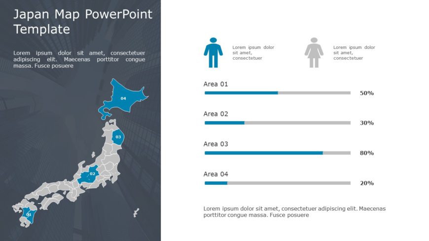 Japan Map 02 PowerPoint Template