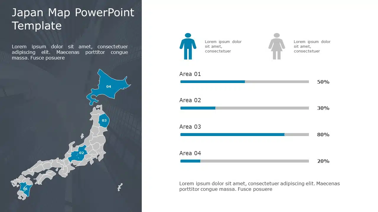 Japan Map 02 PowerPoint Template & Google Slides Theme