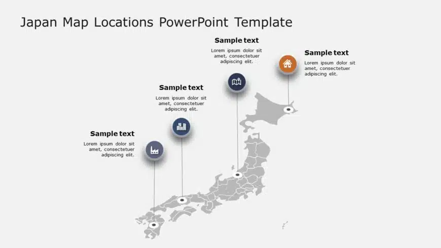 Japan Map Locations PowerPoint Template